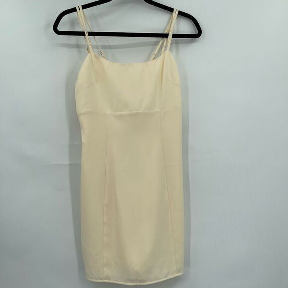 NWT Lovers and Friends Yellow Sleeveless Bodycon Strappy Mini Dress Medium - Picture 1 of 8